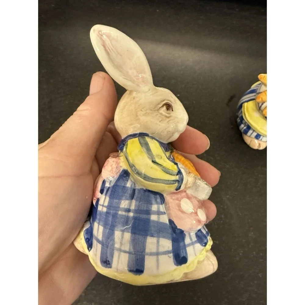 VTG Fitz & Floyd Kitchen Kousins Salt & Pepper Shakers Bakin Bunnies 1993 EASTER